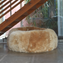 SHEEPSKIN POUF - Long Hair Beige