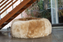 SHEEPSKIN POUF - Long Hair Beige