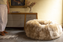 SHEEPSKIN POUF - Long Hair Beige