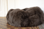 SHEEPSKIN POUF - Brown Chocolate