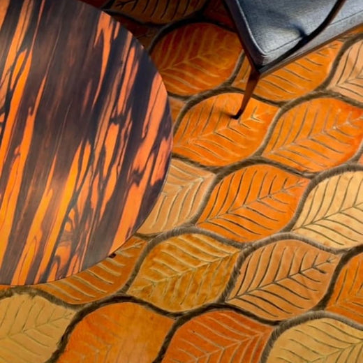 Leaves Custom Oversized Cowhide Rug