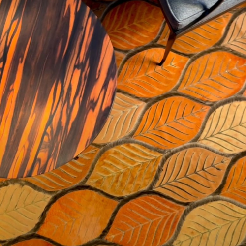 Leaves Custom Oversized Cowhide Rug