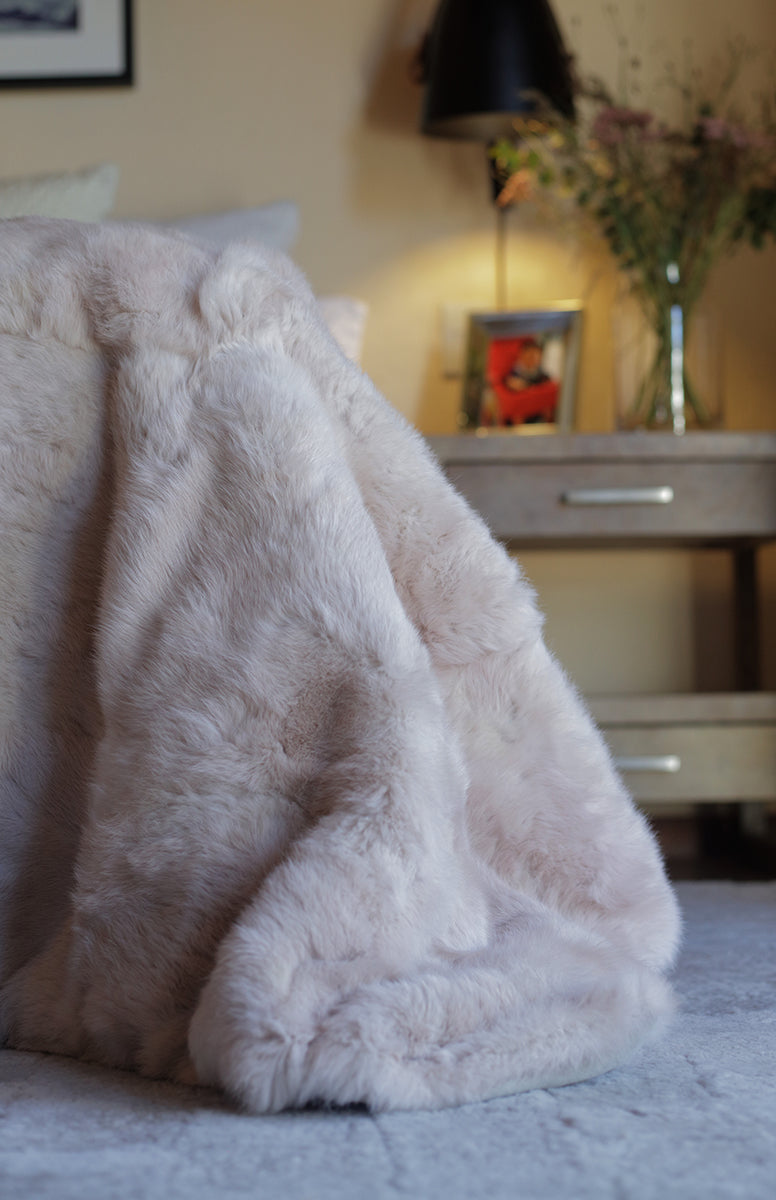 Luxury Rabbit Skin Throw