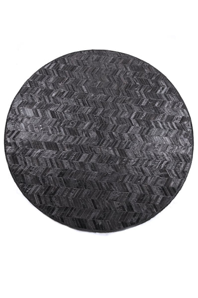 Round Herringbone Black – Designer Round Rugs | Homelosophy