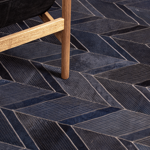 Special Herringbone – Handcrafted Designer Cowhide Rug