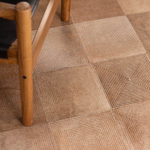 Spiral Lasered Cowhide Rug