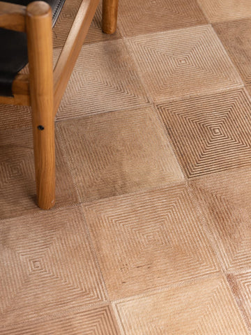 Luxury lasered cowhide rug with intricate pattern design
