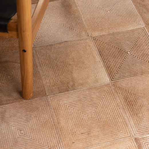 Spiral Lasered Cowhide Rug