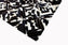Squares – Black and White Patagonian Cowhide Rug with Geometric Stitching