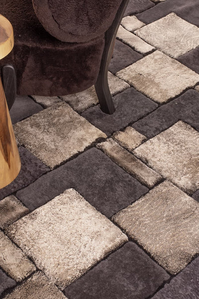 Shearling Rug Pattern Tetris Hi & Low – Custom Shearling Rug | Designer Modern Rug – Homelosophy