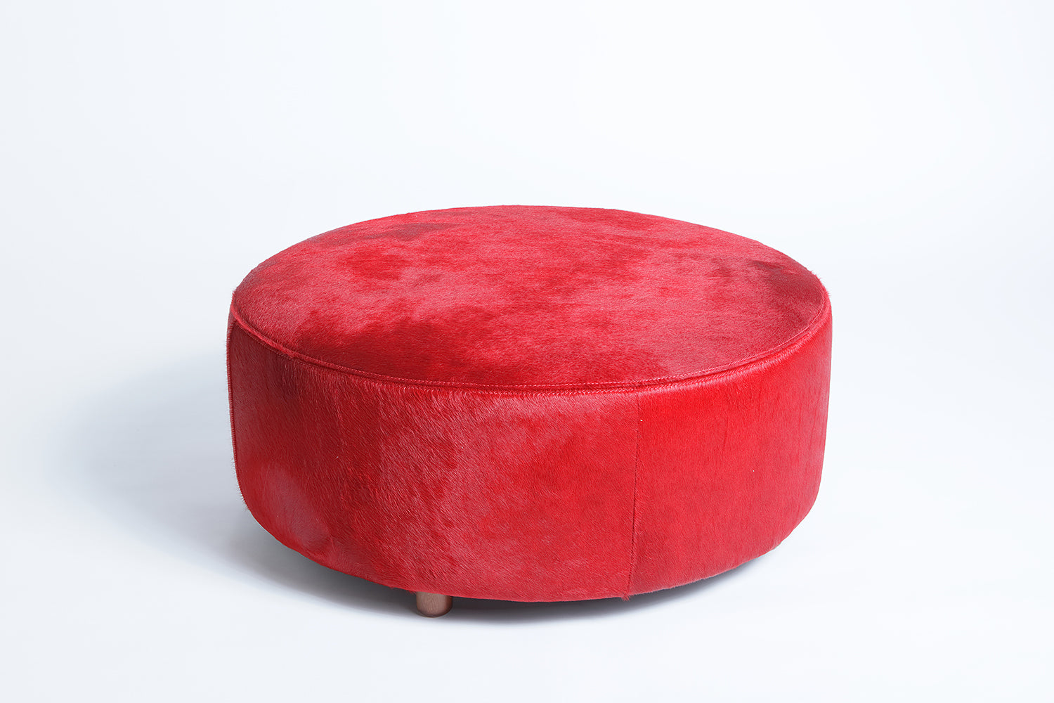 Spiller skak defile Bulk RED - Round Cowhide Ottoman, Stool, Pouf, Coffee Table – Homelosophy