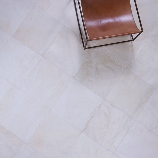 Blocks Neutral Tone Cowhide Rug