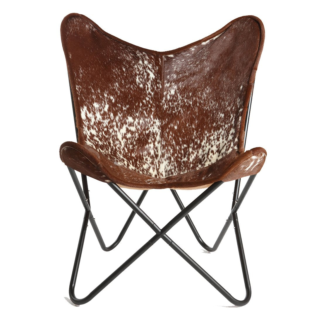 BROWN SALT & PEPPER - Hair on Hide Butterfly Chair