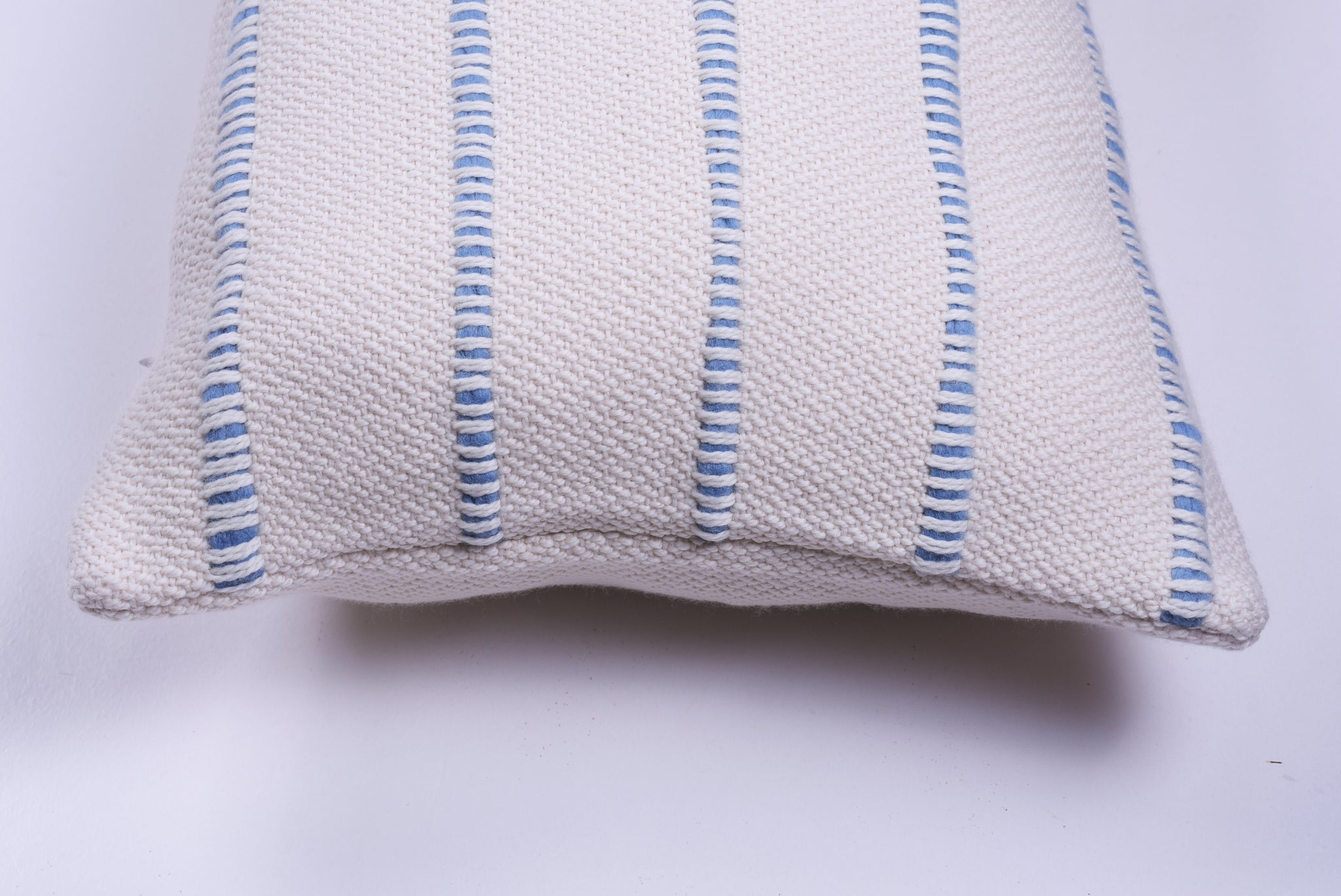 Blue Multi Striped Lumbar Pillow