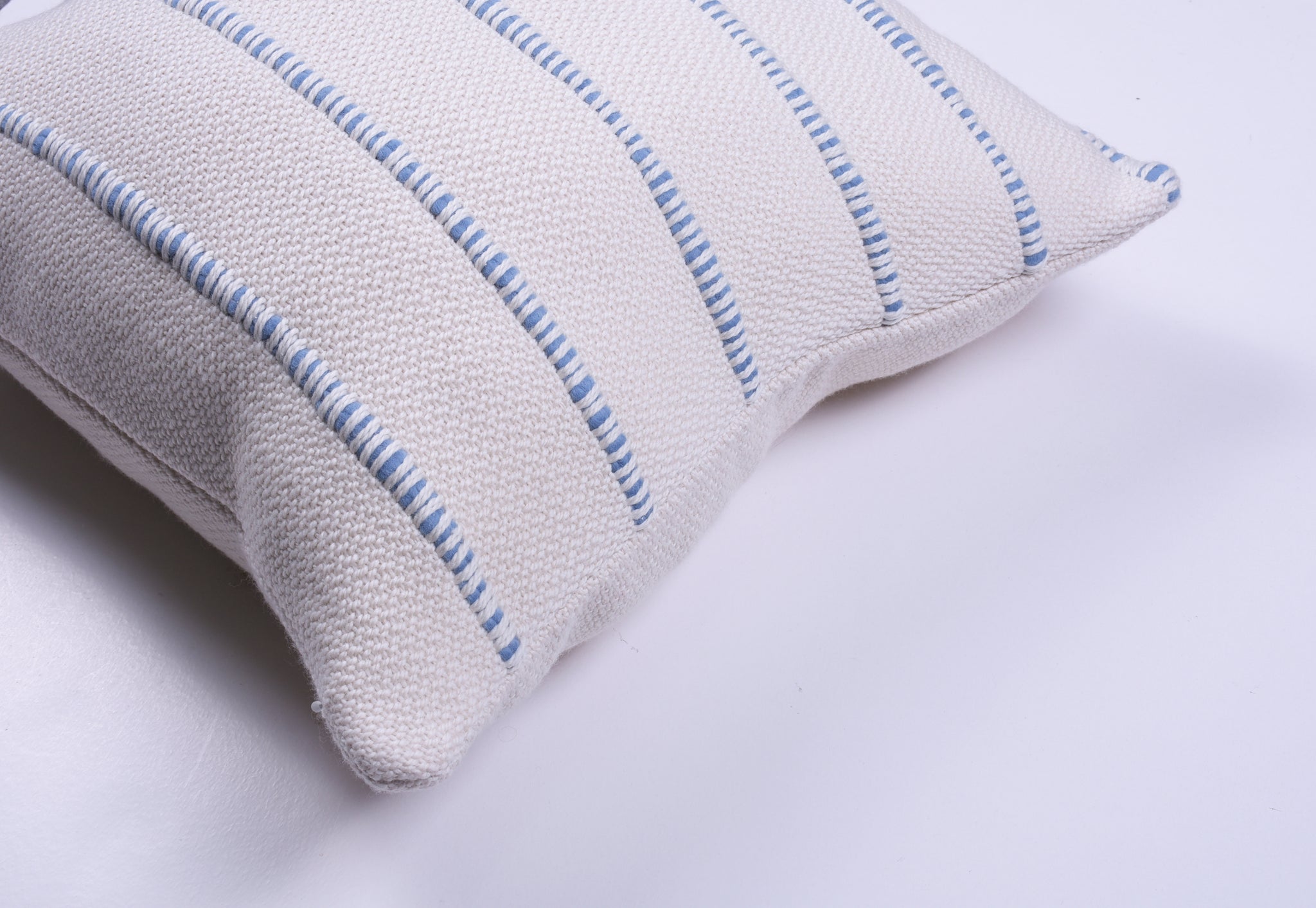 Blue Multi Striped Lumbar Pillow