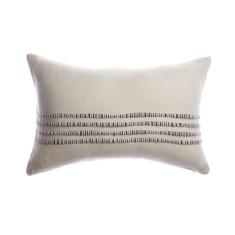 Brown Striped Lumbar Pillow