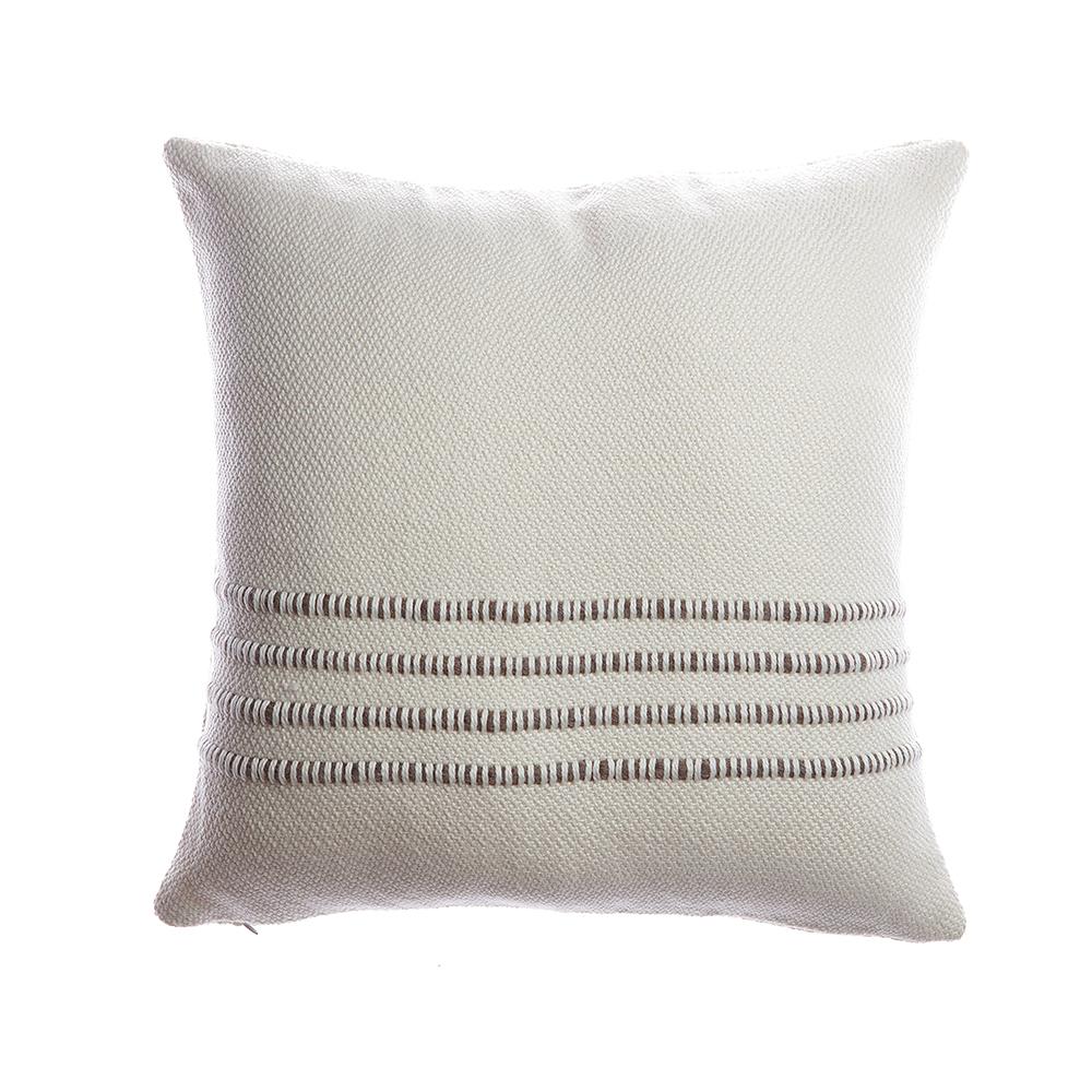 Brown Striped Lumbar Pillow