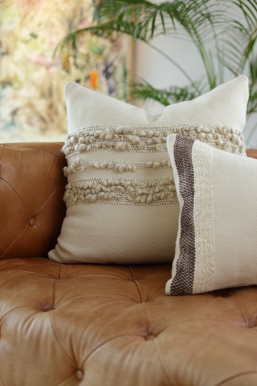Border Grey Stripes Square Pillow