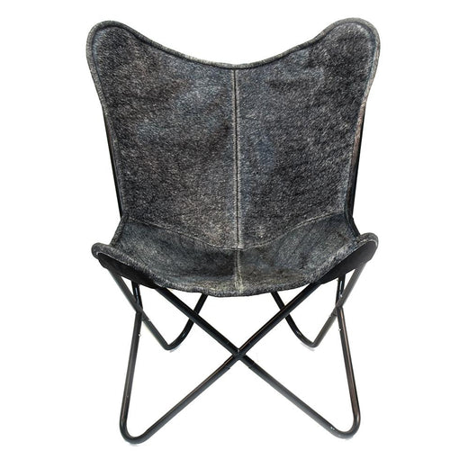 CHARCOAL - Hair on Hide Butterfly Chair