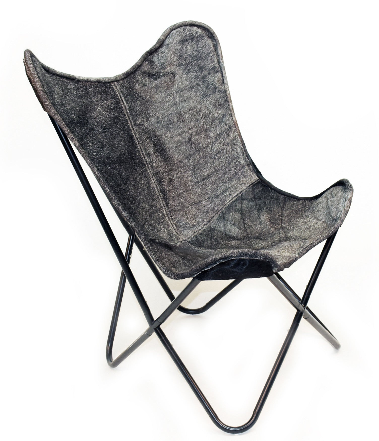 CHARCOAL - Hair on Hide Butterfly Chair