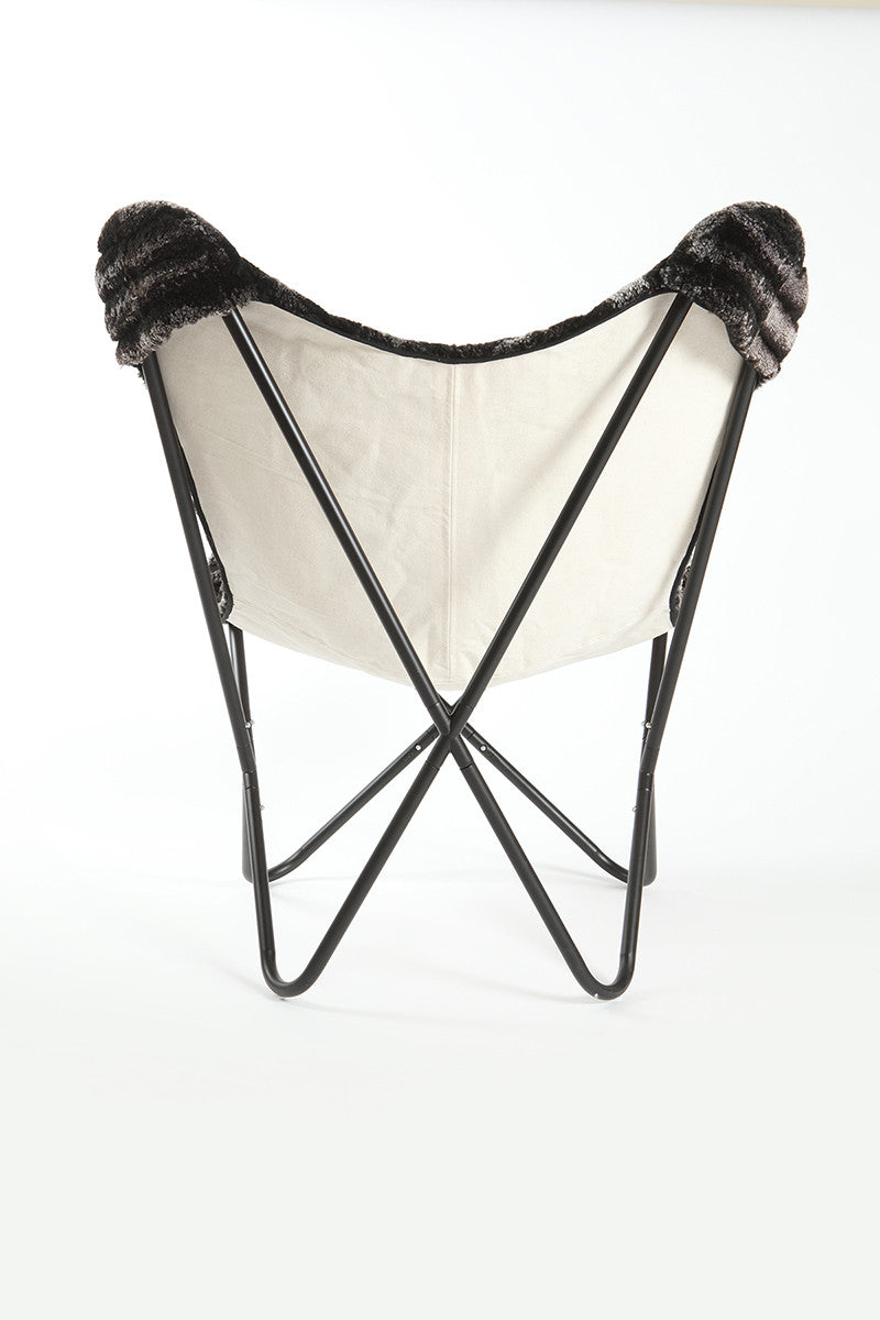 THICK STRIPES CHARCOAL MELANGE - Shearling Butterfly Chair