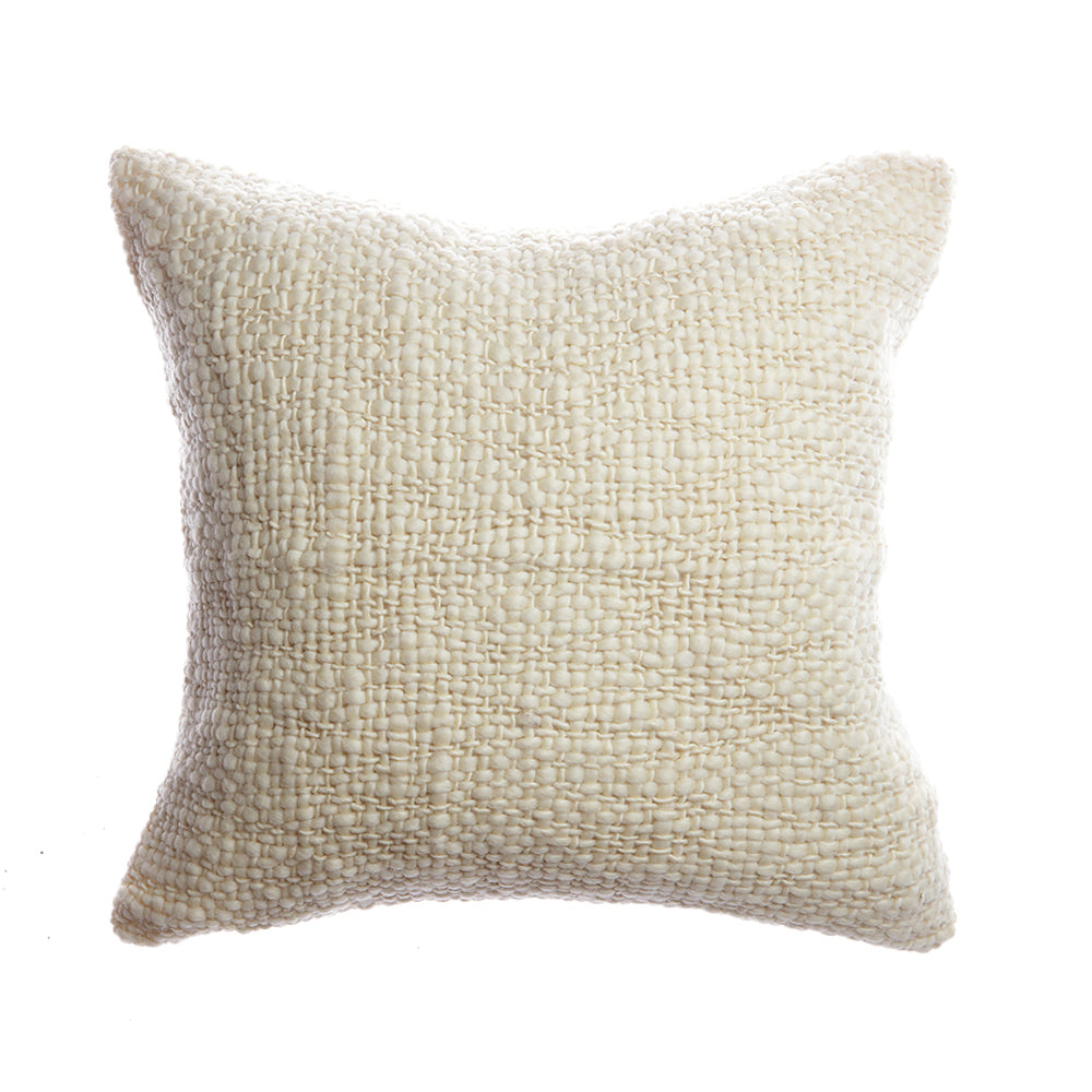 Flame Natural Wool Square Pillow