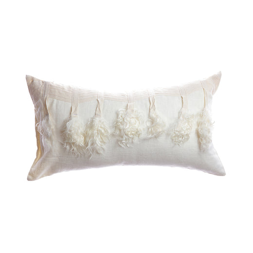 Goatskin Pom Lumbar Pillow