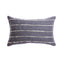 Slate Striped Raw Silk Lumbar Pillow
