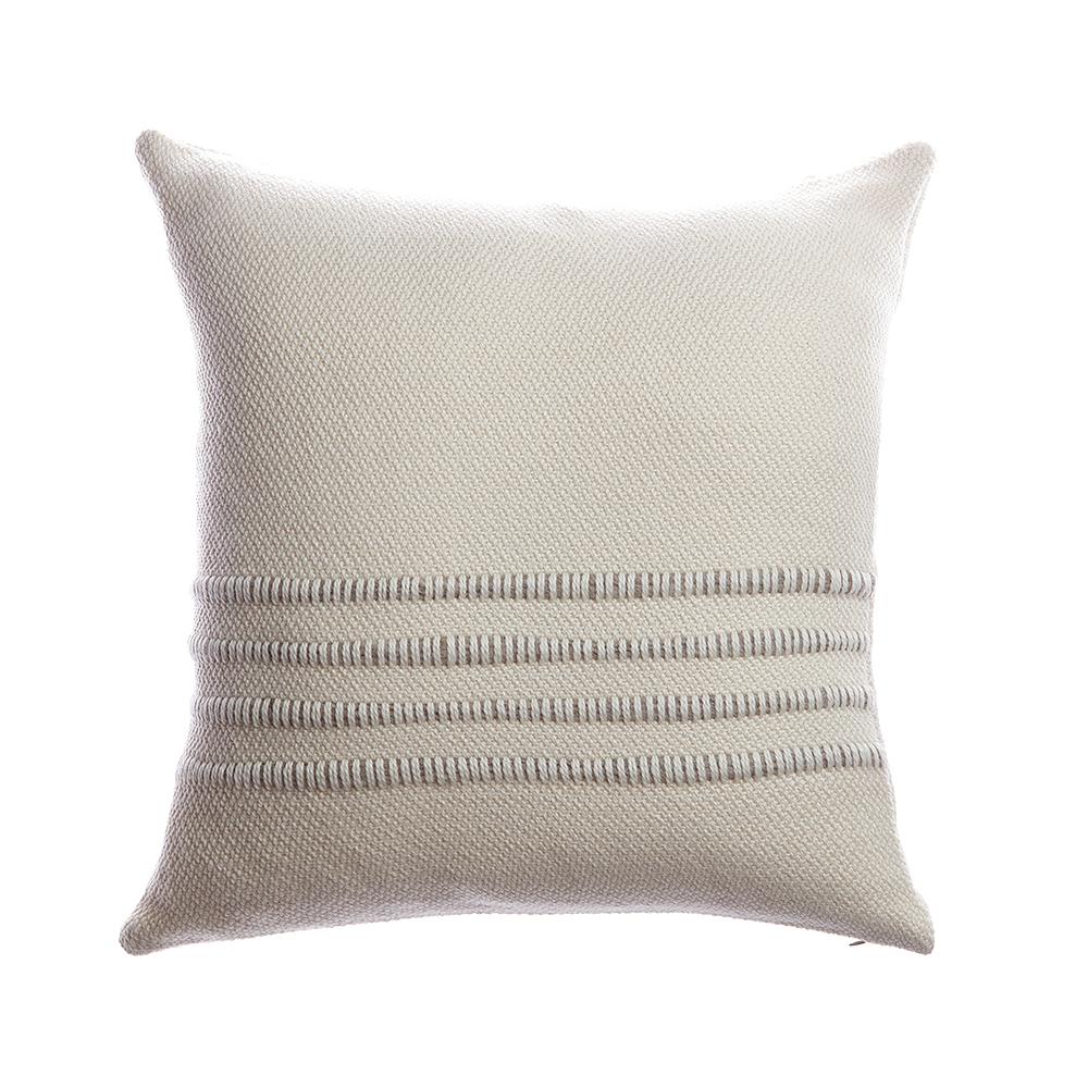 Grey Striped Lumbar Pillow
