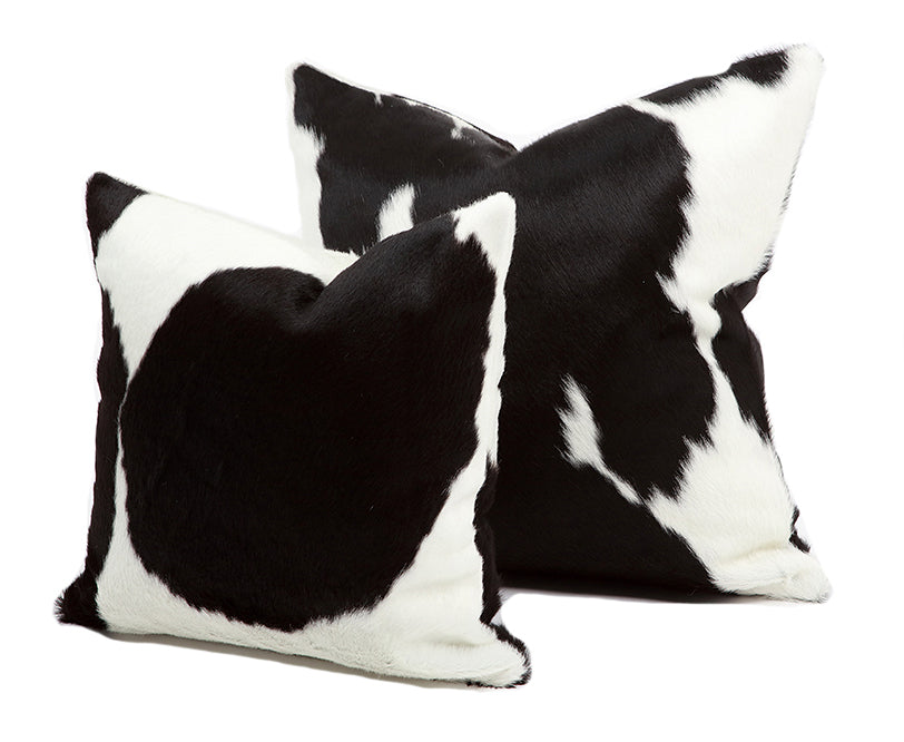 Holstein Cowhide Pillow - Black & White