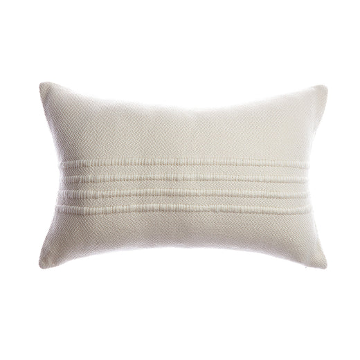 Ivory Striped Lumbar Pillow