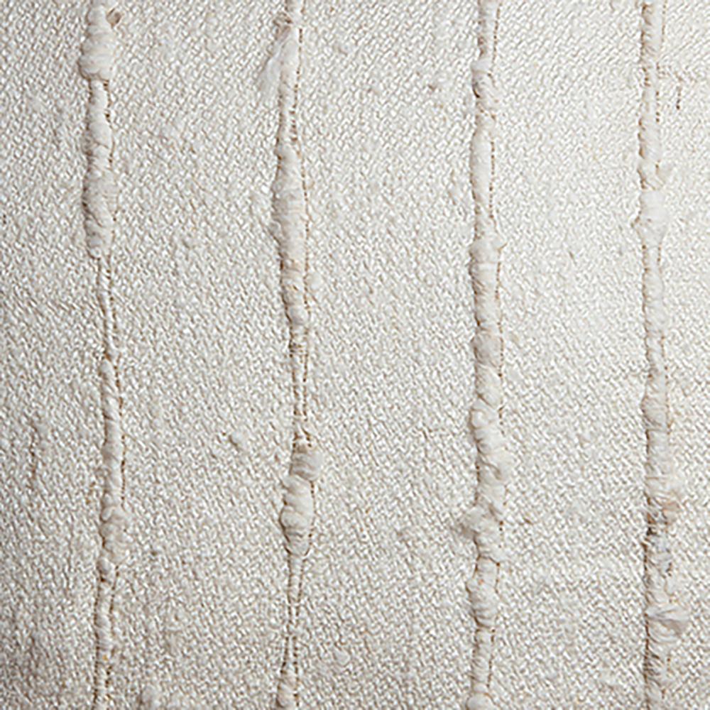 Ivory Striped Raw Silk Lumbar Pillow