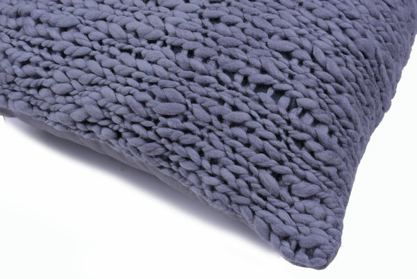 Jersey Camila Cable Knit Throw Pillow Dark Grey Homelosophy