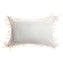 Knotted Fringes Linen Lumbar Pillow