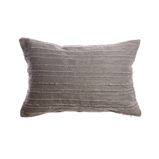 Luxe Grey Silk Lumbar Pillow