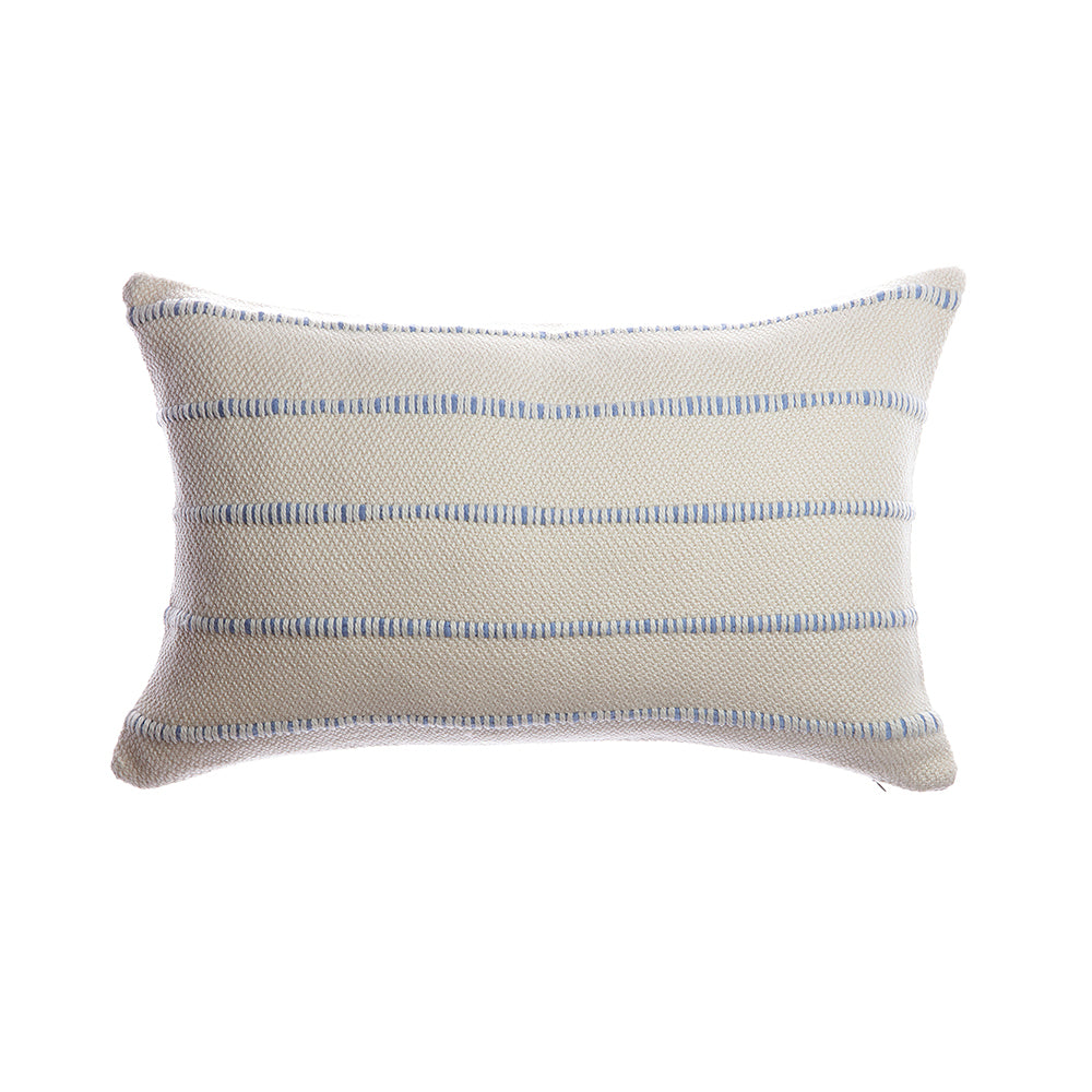 Blue Multi Striped Square Pillow