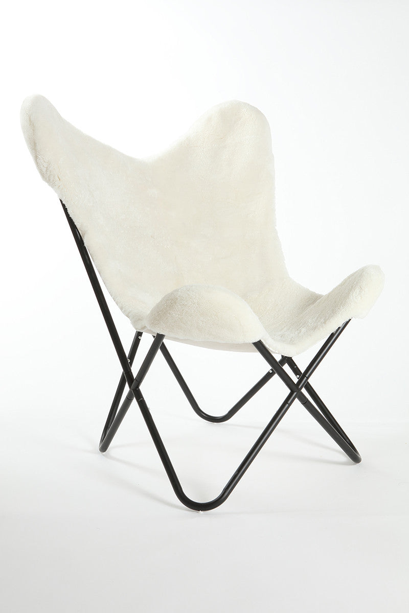 NATURAL IVORY - Shearling Butterfly Chair