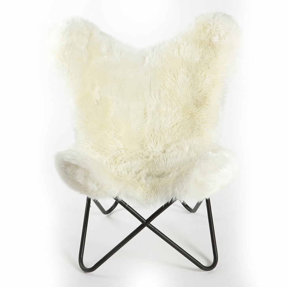 NATURAL IVORY - Sheepskin Butterfly Chair