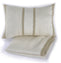 Beige Stripes Raw Silk Lumbar Pillow