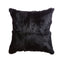 Rabbit Skin Small Lumbar Pillow - Deep Black