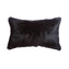 Rabbit Skin Small Lumbar Pillow - Deep Black
