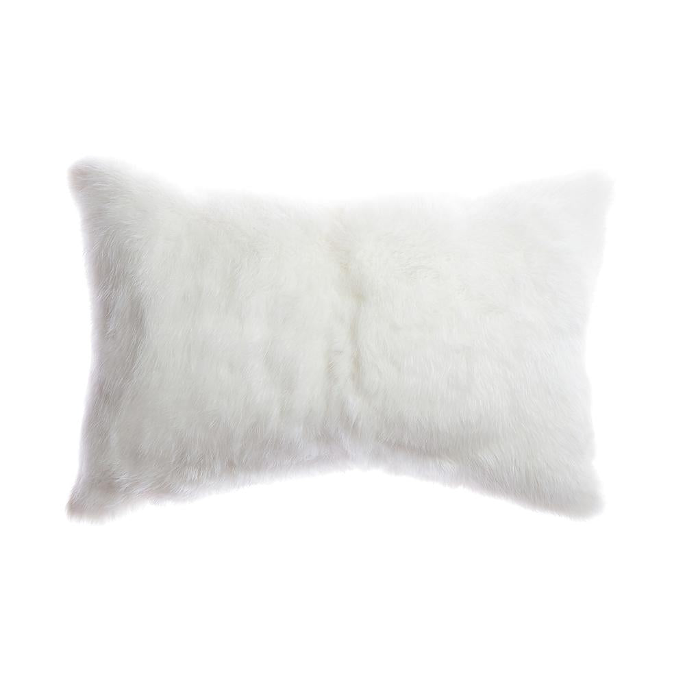 Rabbit Skin Square Pillow - Natural Ivory