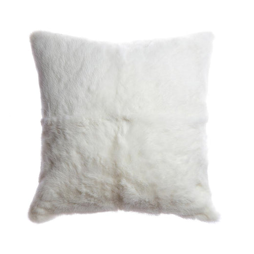Rabbit Skin Square Pillow - Natural Ivory