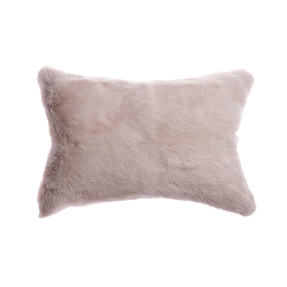 Rabbit Skin Lumbar Pillow - Nude