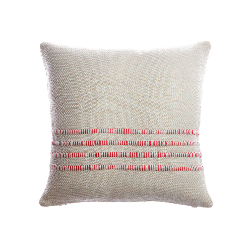Red Striped Square Pillow