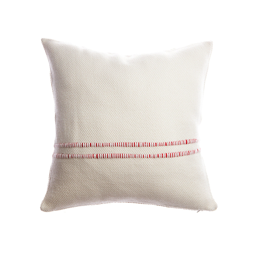 Red Central Striped Pillow