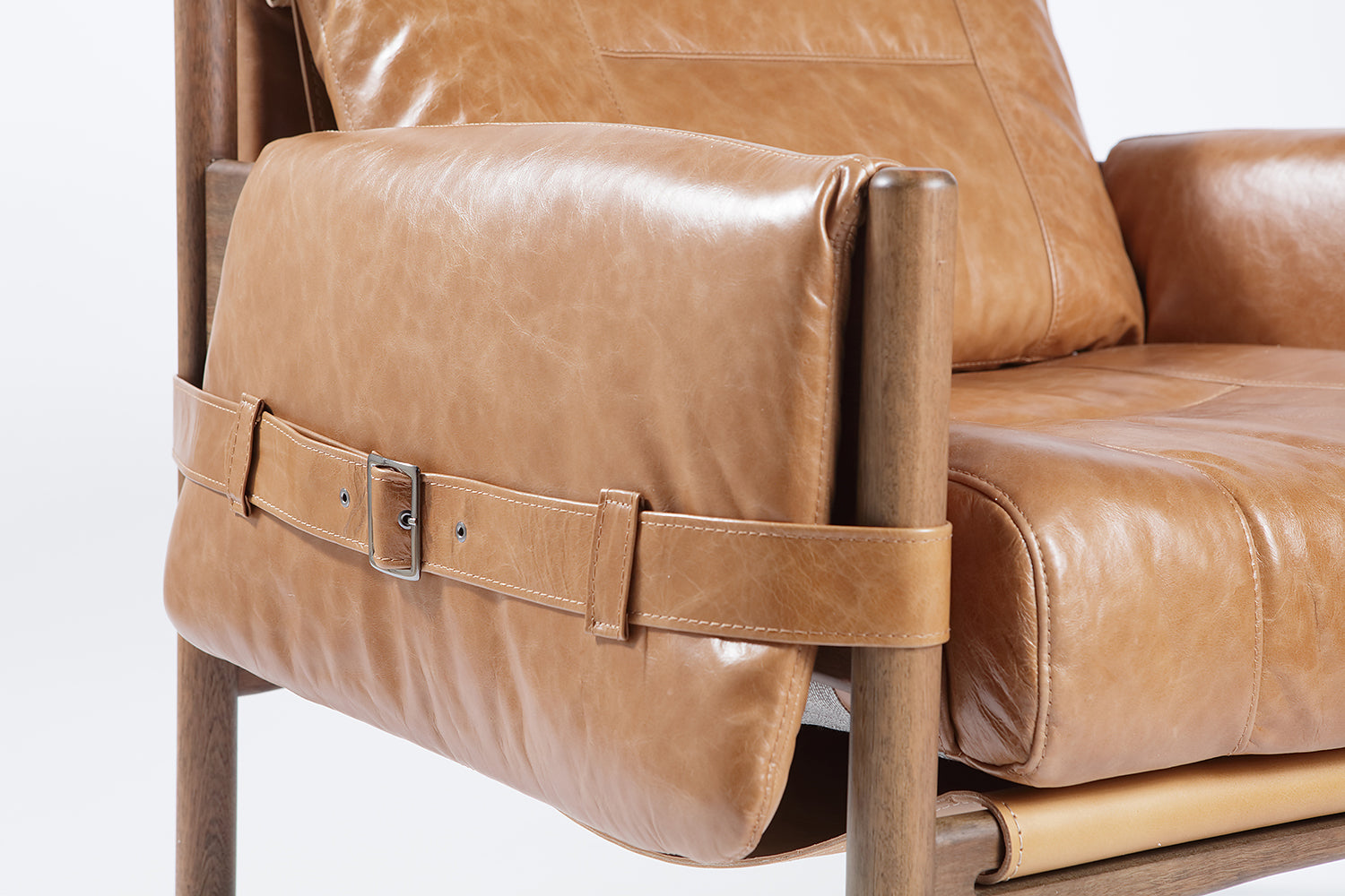 Safari Leather Lounge Chair - Sunset