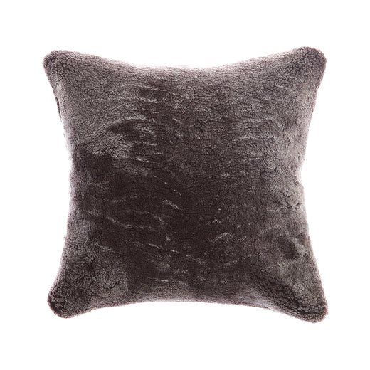 Shearling Charcoal  Square  Pillow