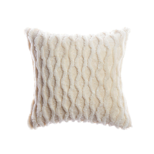 Shearling Curves Ivory Square Pillow