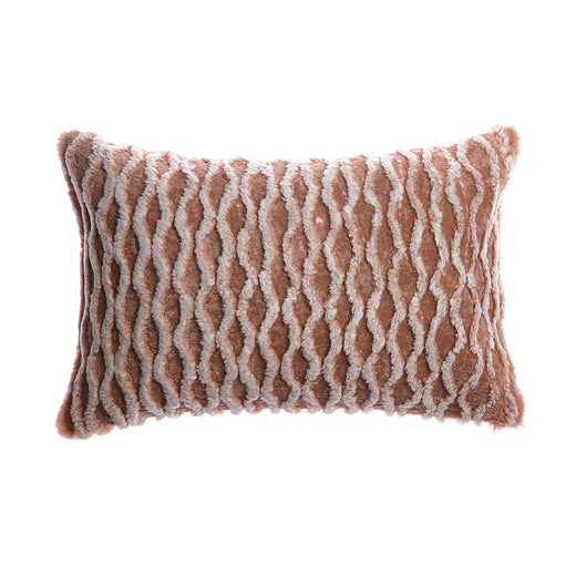 Shearling Curves Vintage Pink Lumbar Pillow
